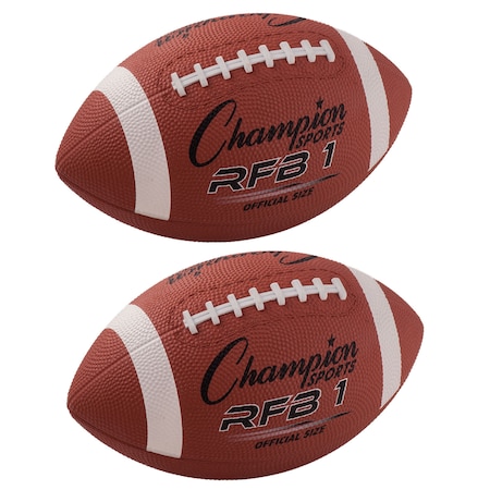 Champion Sports Official Size Rubber Football, PK2 RFB1